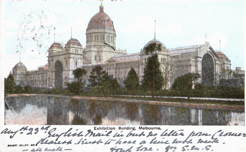 Postcard - Southern Facade, Exhibition Building, Robert Jolley, Melbourne, 1904