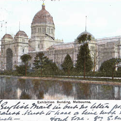 Postcard - Southern Facade, Exhibition Building, Robert Jolley, Melbourne, 1904