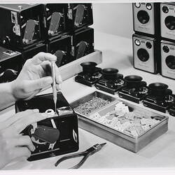 Photograph - Kodak Australasia Pty Ltd, Brownie Flash II Camera Assembly, Abbotsford, Victoria, 1957-1960