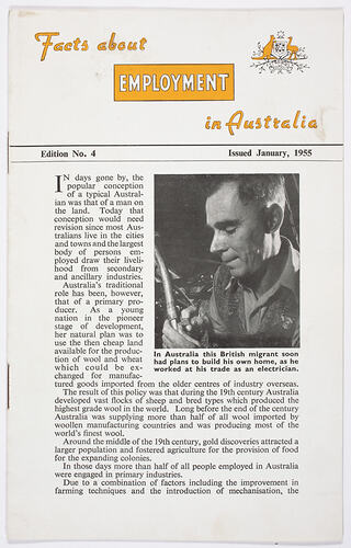 Booklet - Facts about Employment in Australia, circa 1955