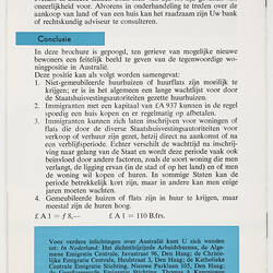 Booklet - Huisvesting in Australie, 1962