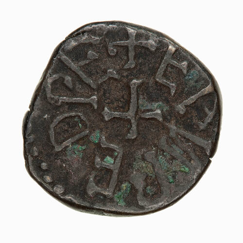 Coin, round, legend around central cross, text 'EANRED REX'.