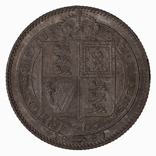 Coin - Shilling, Queen Victoria, Great Britain, 1887 (Reverse)