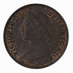 Coin - Farthing, Queen Victoria, Great Britain, 1881 (Obverse)
