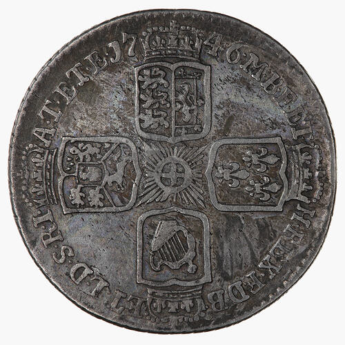 Coin - Sixpence, George II, Great Britain, 1746 (Reverse)