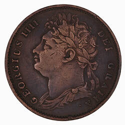 Coin - Farthing, George IV, Great Britain, 1823 (Obverse)