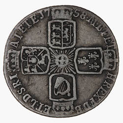 Coin - Sixpence, George II, Great Britain, 1758 (Reverse)