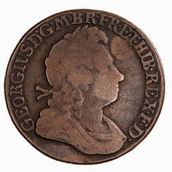 Coin - Shilling, George I, Great Britain, 1722 (Obverse)