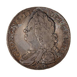 Coin - Halfcrown, George II, Great Britain, 1746 LIMA (Obverse)