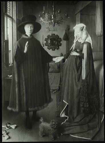Lantern Slide - 'The Arnolfini Portrait', National Gallery, London, 1909-1930