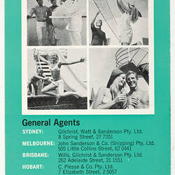 Pamphlet - Lloyd Triestino Line, SS Galileo & SS Marconi, 'Australian Interstate Coastal Fares', 1968