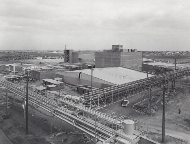 Photograph - Kodak Australasia Pty Ltd, Aerial View of Factory Site From Building 11, Power House, Kodak Factory, Coburg, 1959