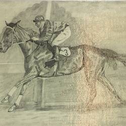 Drawing - Les Mason, Phar Lap Winning the 1929 Rosehill Guineas, 1932