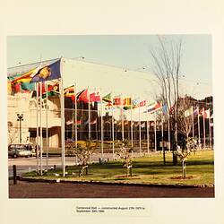 Photograph - Centennial Hall with Flags Flying, Royal Exhibition Building, Melbourne, circa 1980