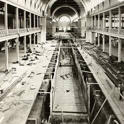 Photograph - Programme '84, Timber Floor Replacement in the Great Hall, Royal Exhibition Buildings, 29 Aug 1984