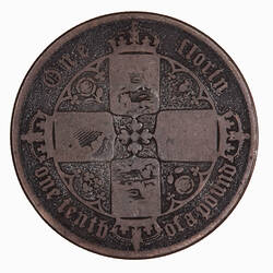 Coin - Florin, Queen Victoria, Great Britain, 1853 (Reverse)