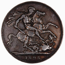Coin - Crown, Queen Victoria, Great Britain, 1895 (Reverse)