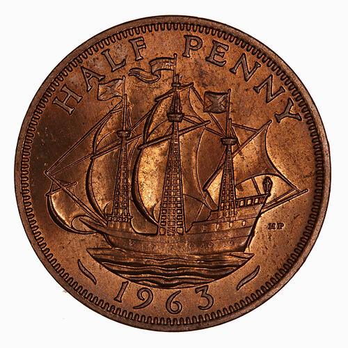 Coin - Halfpenny, Elizabeth II, Great Britain, 1963 (Reverse)