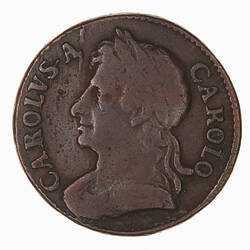 Coin - Farthing, Charles II, Great Britain, 1673 (Obverse)