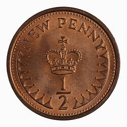 Coin - 1/2 New Penny, Elizabeth II, Great Britain, 1976 (Reverse)