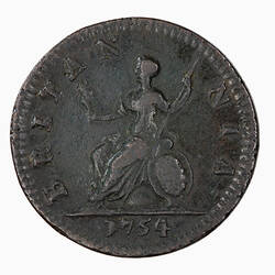 Coin - Farthing, George II, Great Britain, 1754 (Reverse)