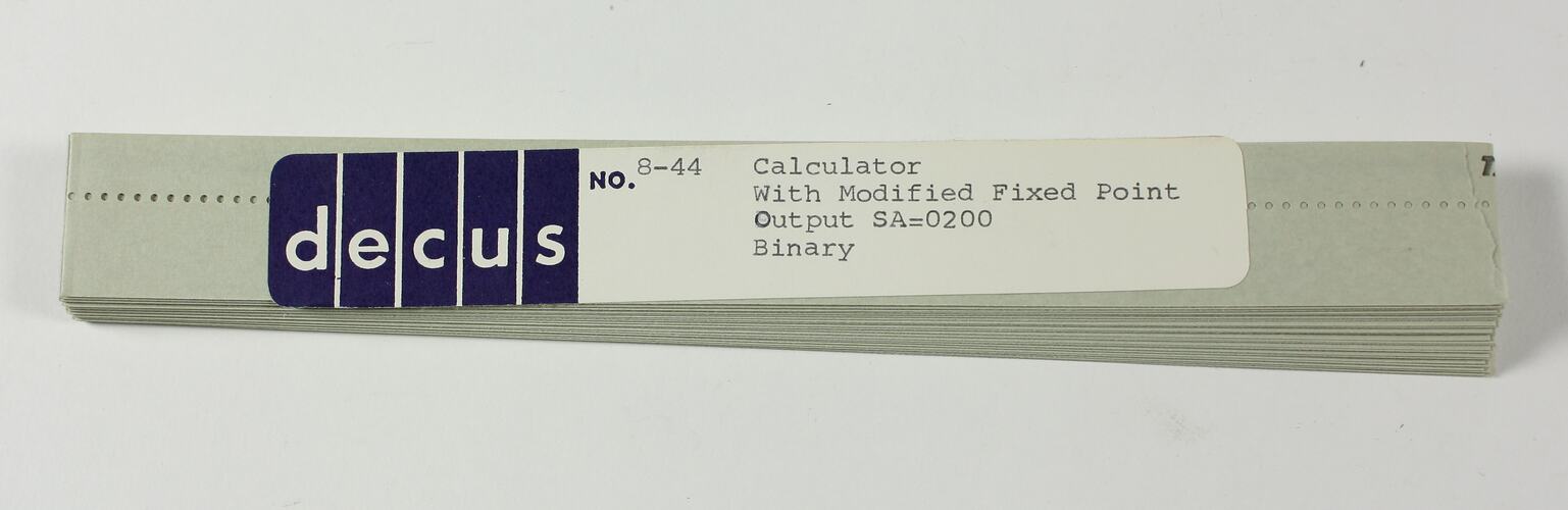 Paper Tape - DECUS, '8-44 Calculator with Modified Fixed Point Output SA=0200, Binary'
