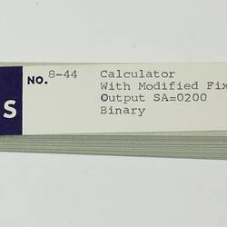 Paper Tape - DECUS, '8-44 Calculator with Modified Fixed Point Output SA=0200, Binary', circa 1968