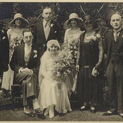 Photograph - Wedding Group Portrait, Wedding of George & Gertie Palmer, Brentford, England, 1930