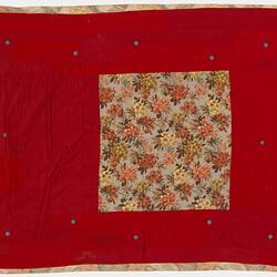 Quilt - Ada Perry, Red & Cream Floral Patchwork, circa 1930s-1960s