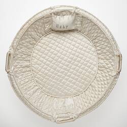 Top view round quilted baby basket