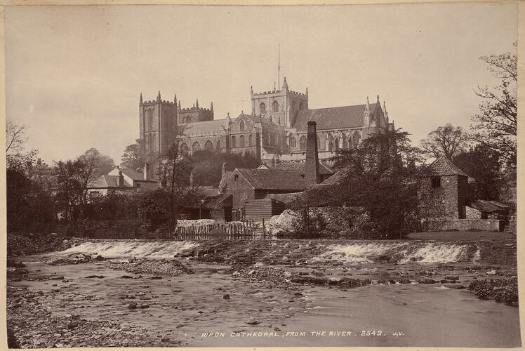 Ripon Cathedral from the River, England, circa 1870
