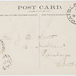 Postcard - The Law Courts, Melbourne, To J. B. Scott from Marion Flinn, Melbourne, 25 Jul 1906