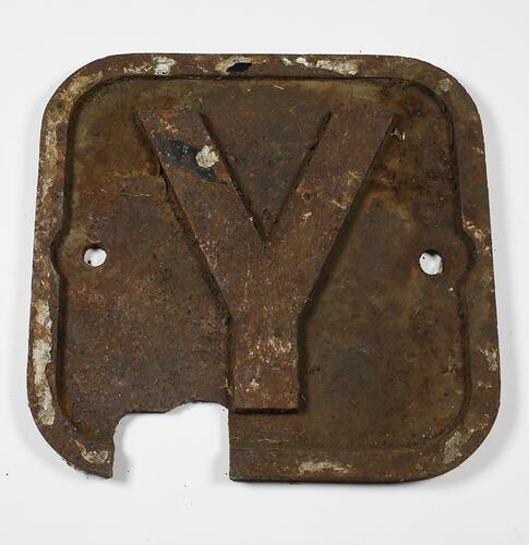 Locomotive Number Plate - 'Y'