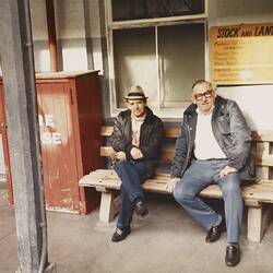 Digital Photograph - Council Staff, Newmarket Saleyards, Newmarket, Aug 1985