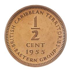 Proof Coin - 1/2 Cent, British Caribbean Territories, 1955