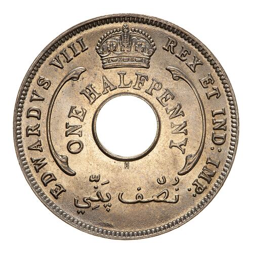 Coin - 1/2 Penny, British West Africa, 1936