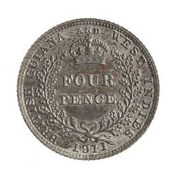 Coin - 4 Pence, British Guiana & West Indies, 1911
