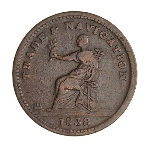 Token - 1 Stiver, Guyana, 1838