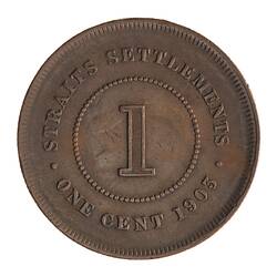 Coin -  1 Cent, Straits Settlements, 1903