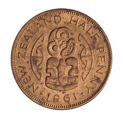 Coin - 1/2 Penny, New Zealand, 1961