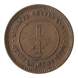 Coin - 1/4 Cent, Straits Settlements, 1873