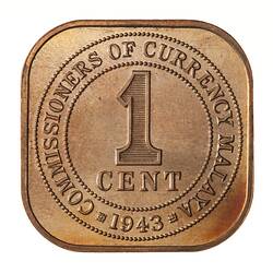 Coin - 1 Cent, Malaya, 1943