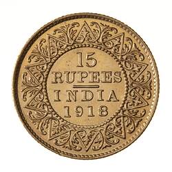 Coin - 15 Rupees, India, 1918