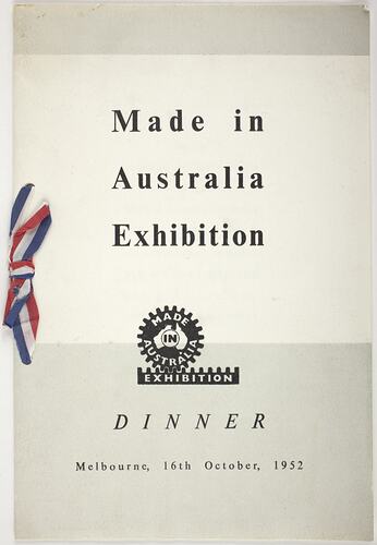 Menu - Made in Australia Exhibition, Melbourne