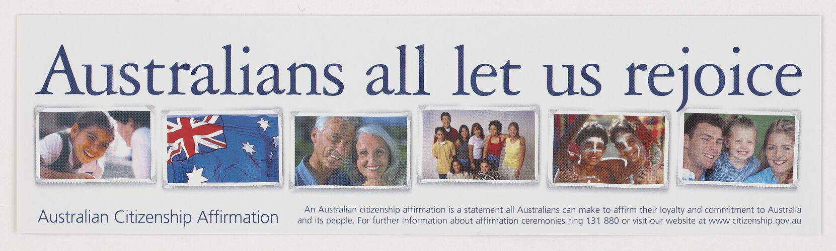 Bookmark - Australian Citizenship Affirmation Pack, Department of Immigration