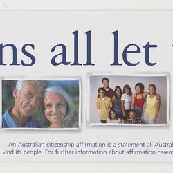 Bookmark - Australian Citizenship Affirmation Pack, Department of Immigration