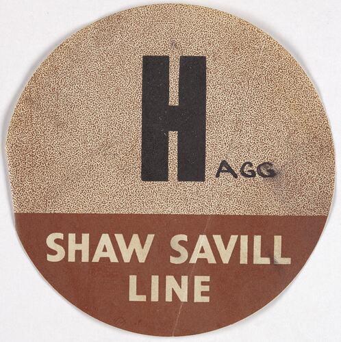 Baggage Label - Shaw Savill Line, Alphabetical
