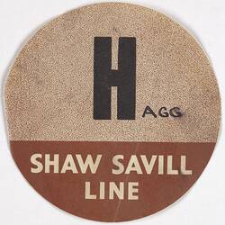 Baggage Label - Shaw Savill Line, Alphabetical, circa 1950s
