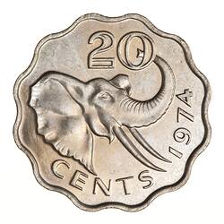 Coin - 20 Cents, Swaziland, 1974