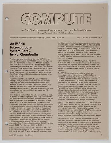 Newsletter - COMPUTE, Vol 2 No 11, Nov 1976